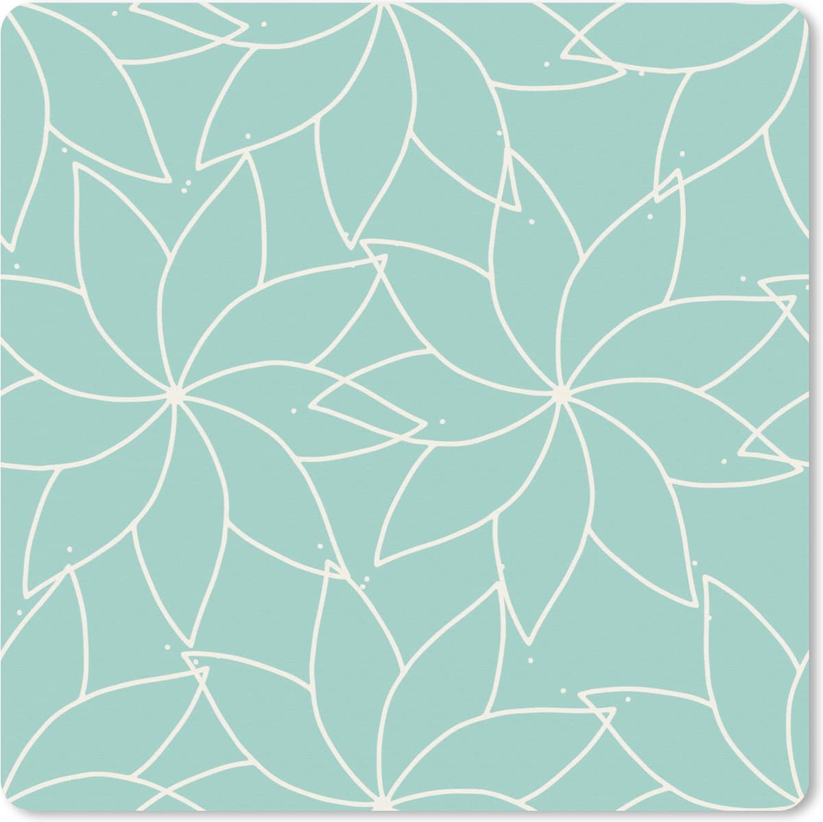 Muismat XXL 60x60 cm - Bureau onderlegger - Bureau mat Blauw - Mandala - Design - Bureaumat - Gaming mousepad xl - Bureaulegger groot - Computer deskmat