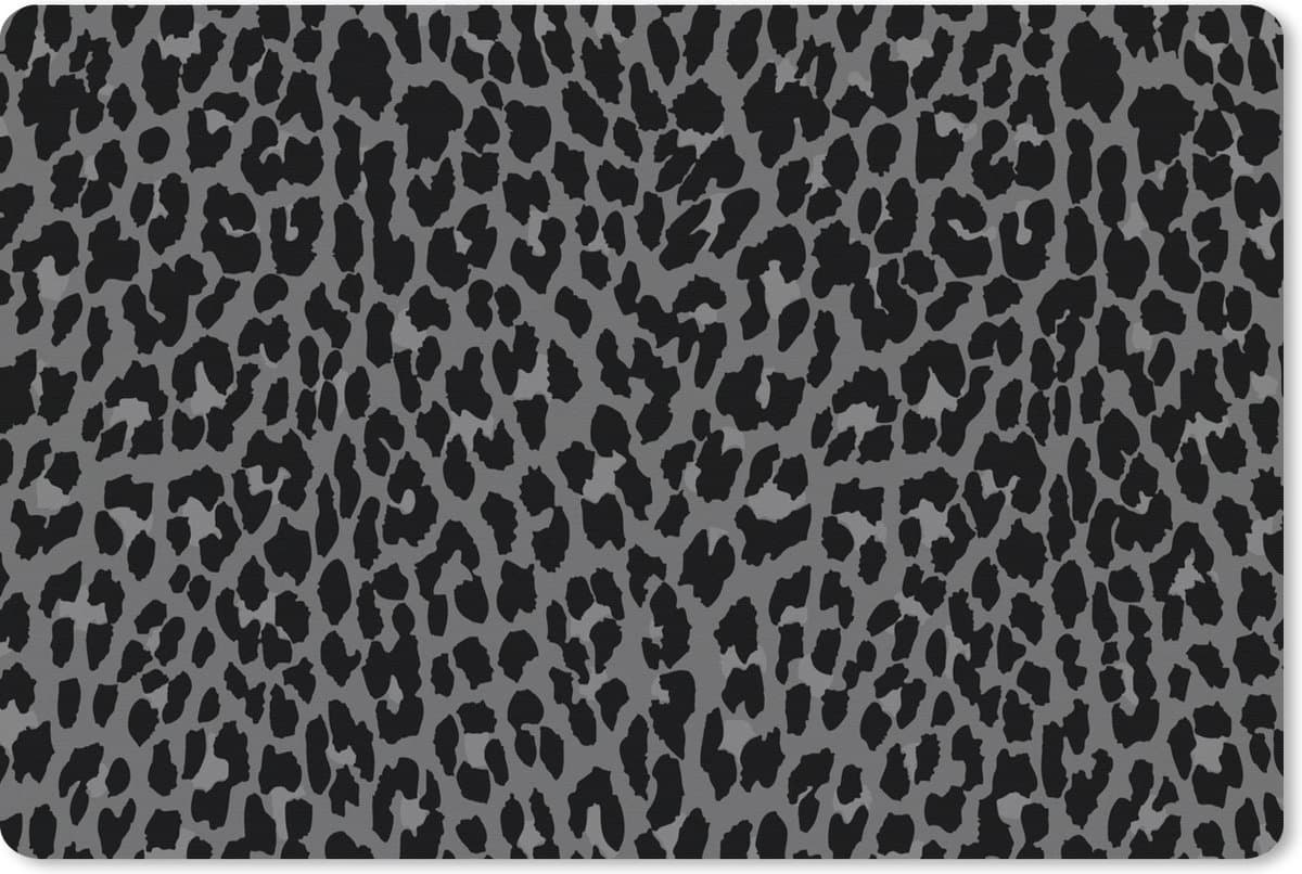 Muismat XXL 120x80 cm - Bureau onderlegger - Bureau mat Panterprint - Patroon - Grijs - Bureaumat - Gaming mousepad xl - Bureaulegger groot - Computer deskmat