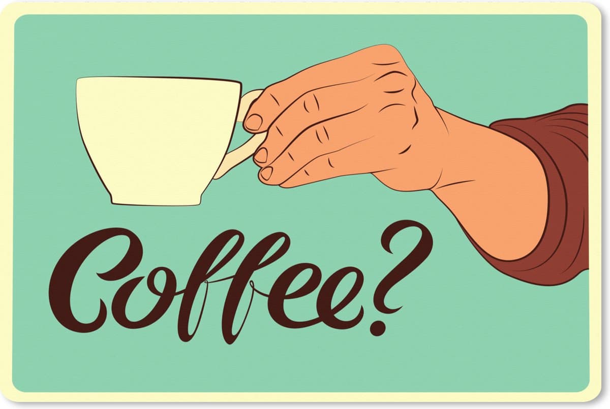 Muismat XXL 120x80 cm - Bureau onderlegger - Bureau mat Spreuken - Vintage - Quotes - Coffee? - Bureaumat - Gaming mousepad xl - Bureaulegger groot - Computer deskmat