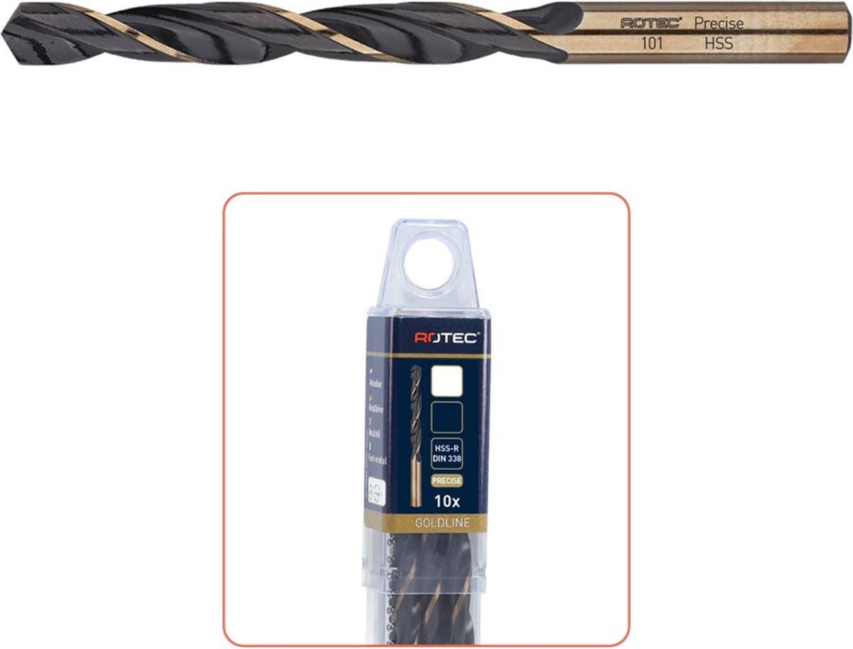 Rotec HSS-R spiraalboor, 'Precise', ø2,4 (10 st.)