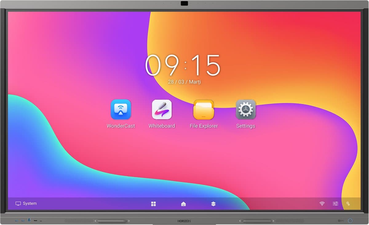 Horizon 75 inch Interactief Display 4K ULTRA HD - Touchscreen, Interactief Whiteboard, Slimme Functies en Geavanceerde Connectiviteit voor Televisie, Webcam functie