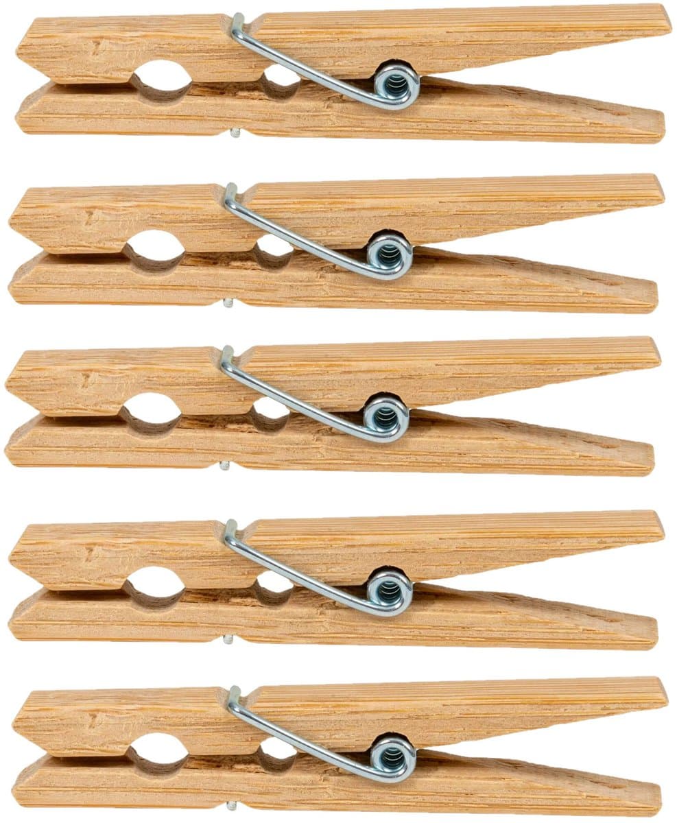 Wasknijpers - 48x - hout - knijpers - wasspelden - wasgoed ophangen