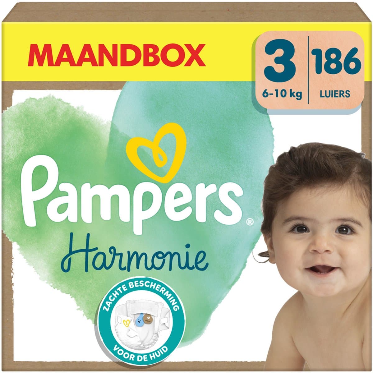 Pampers Harmonie Luiers Maat 3– Maandbox 186 Luiers