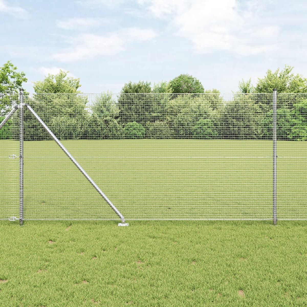 vidaXL - Gelast - Draadhek - met - Spikes - 25 - x - 1 - m - Gegalvaniseerd - staal - Mesh