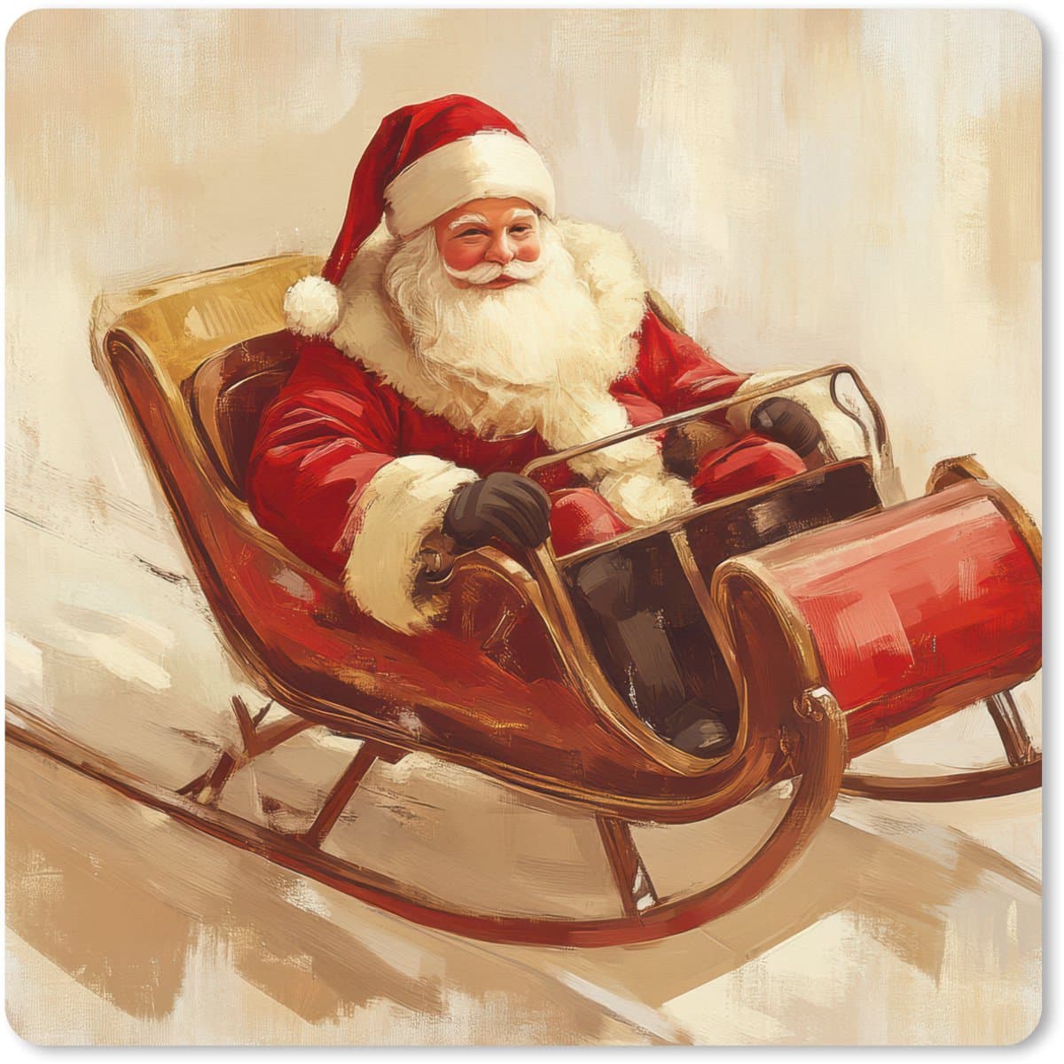 Muismat XXL 60x60 cm - Bureau onderlegger - Bureau mat Kerst - Slee - Kerstman - Bureaumat - Gaming mousepad xl - Bureaulegger groot - Computer deskmat