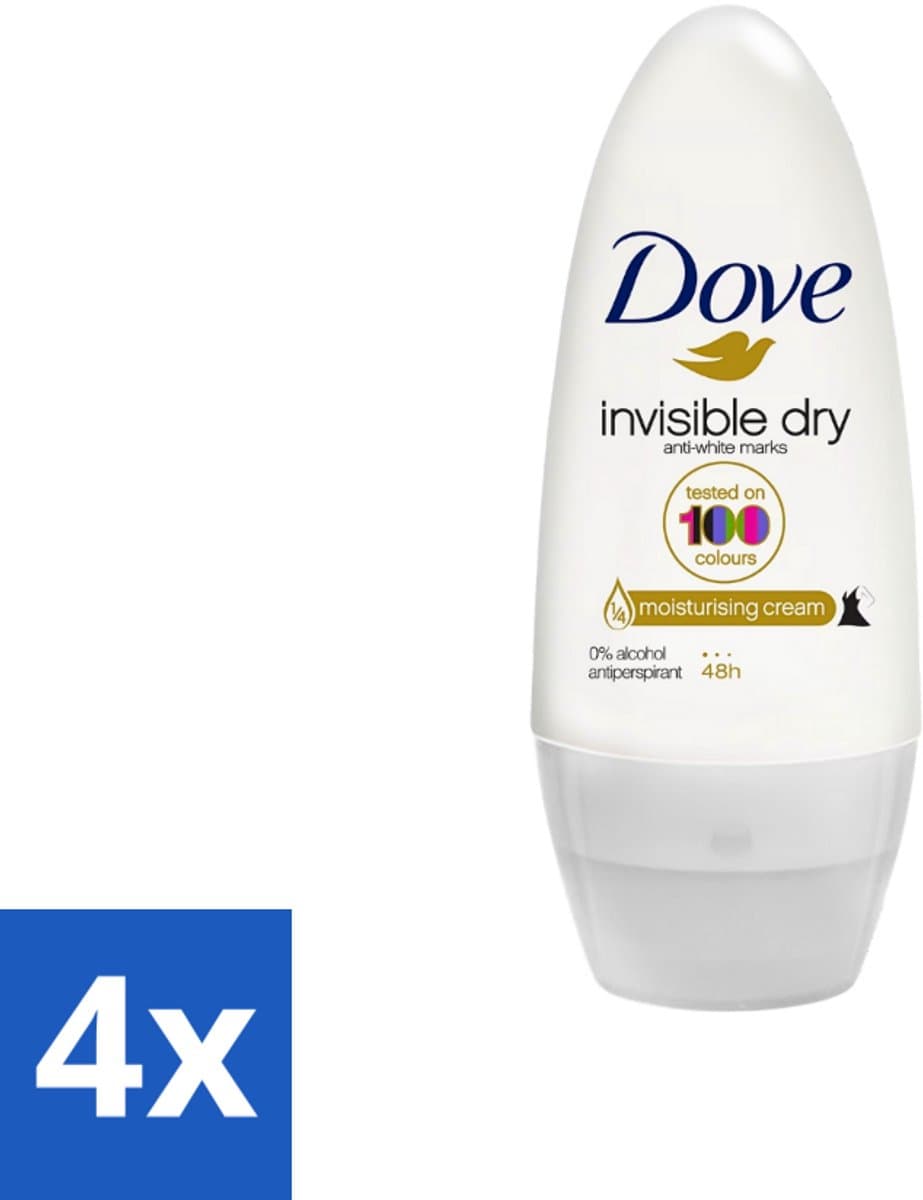Dove - Deodorant - Roller - Invisible Dry - 50ml x 4