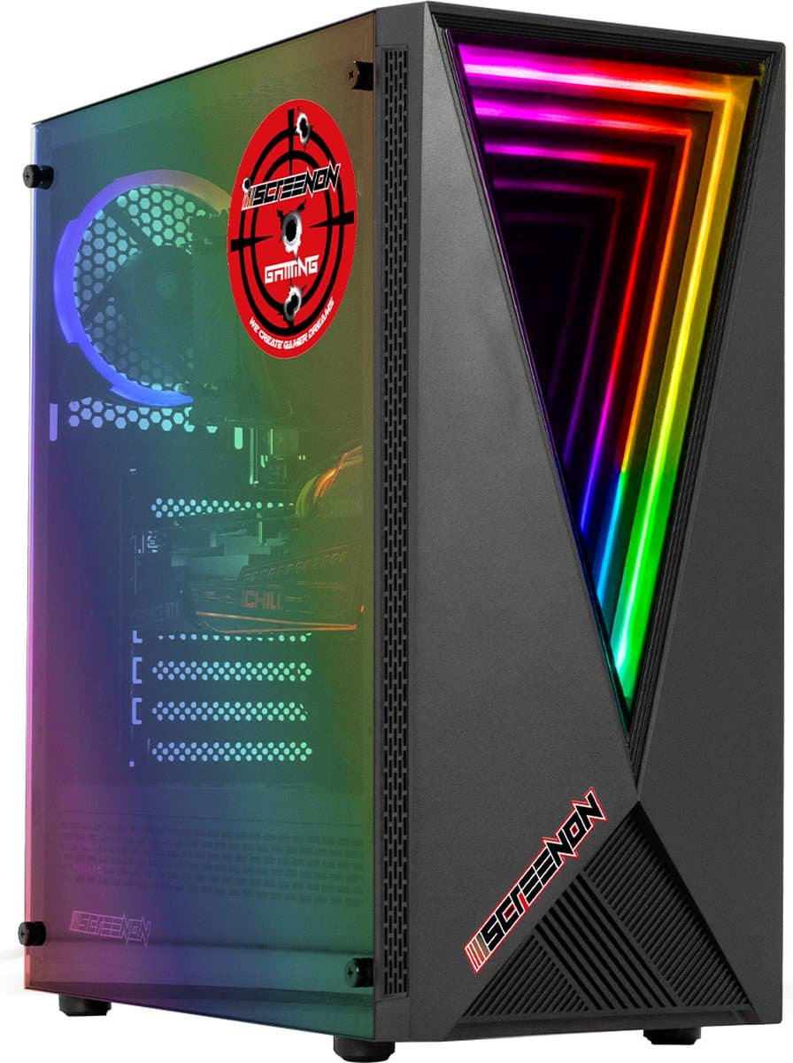 ScreenON - Game Computer / Gaming PC - Ryzen 5 - 500GB M.2 SSD - 16GB RAM - RTX 3050 - Game PC TX88294 - Windows 11
