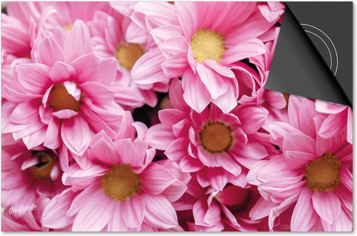 Inductie beschermer 71x52 - afdekplaat inductie mat - Dietrix Kookplaat beschermer - Exclusief - Flowers 6 - Margrieten close up