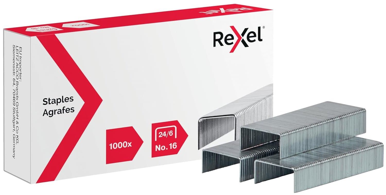 Rexel Nietjes 24/6 Gegalvaniseerd 20x1000 Stuks - Duurzaam & Robuust