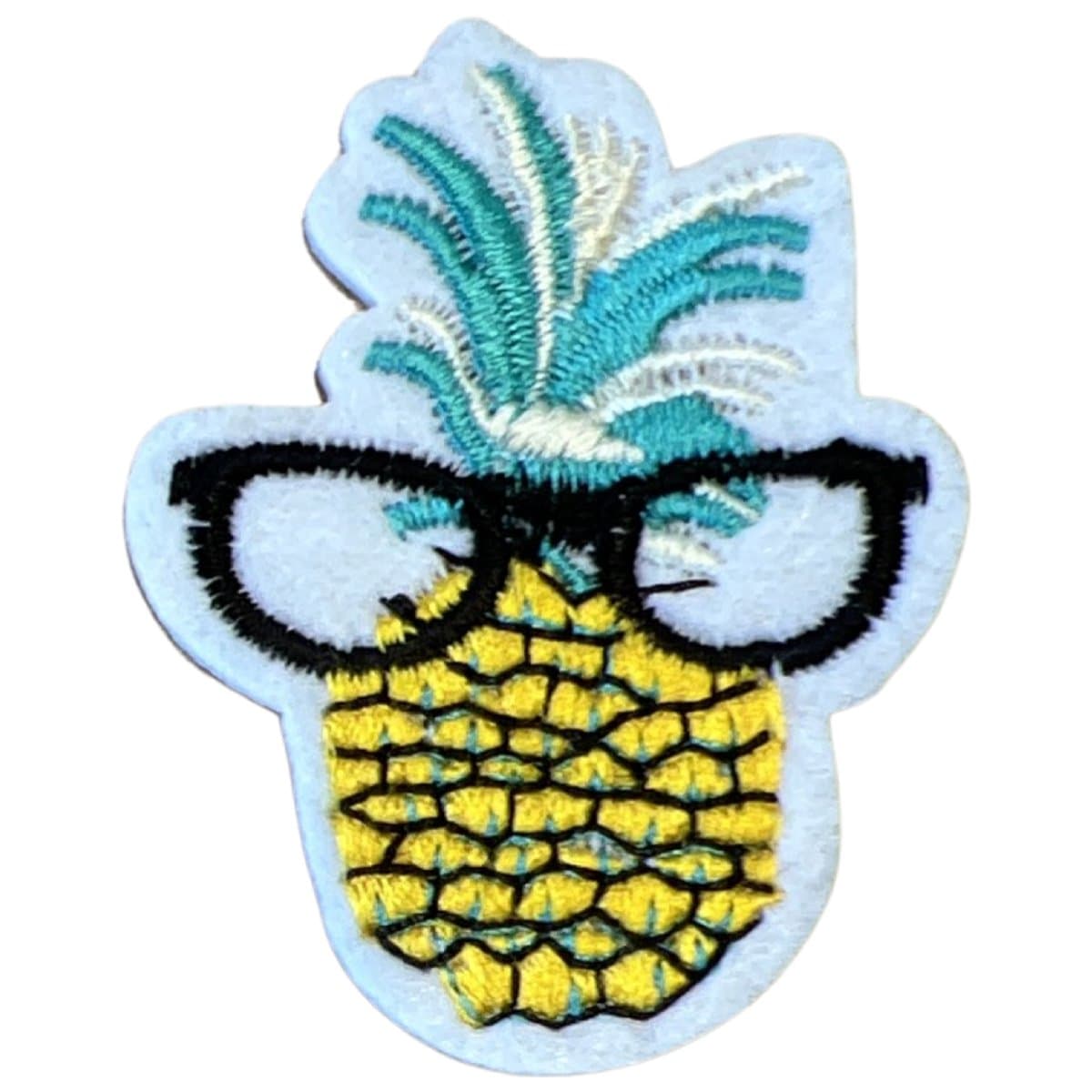 Ananas Zonnebril Strijk Embleem Patch 4.4 cm / 5.5 cm / Geel Groen Zwart