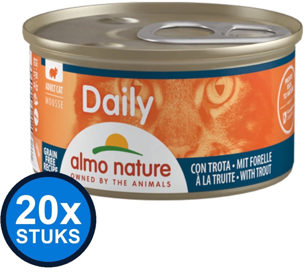 20x Almo Nature Daily - Mousse Forel - Kattenvoer Natvoer - 85g
