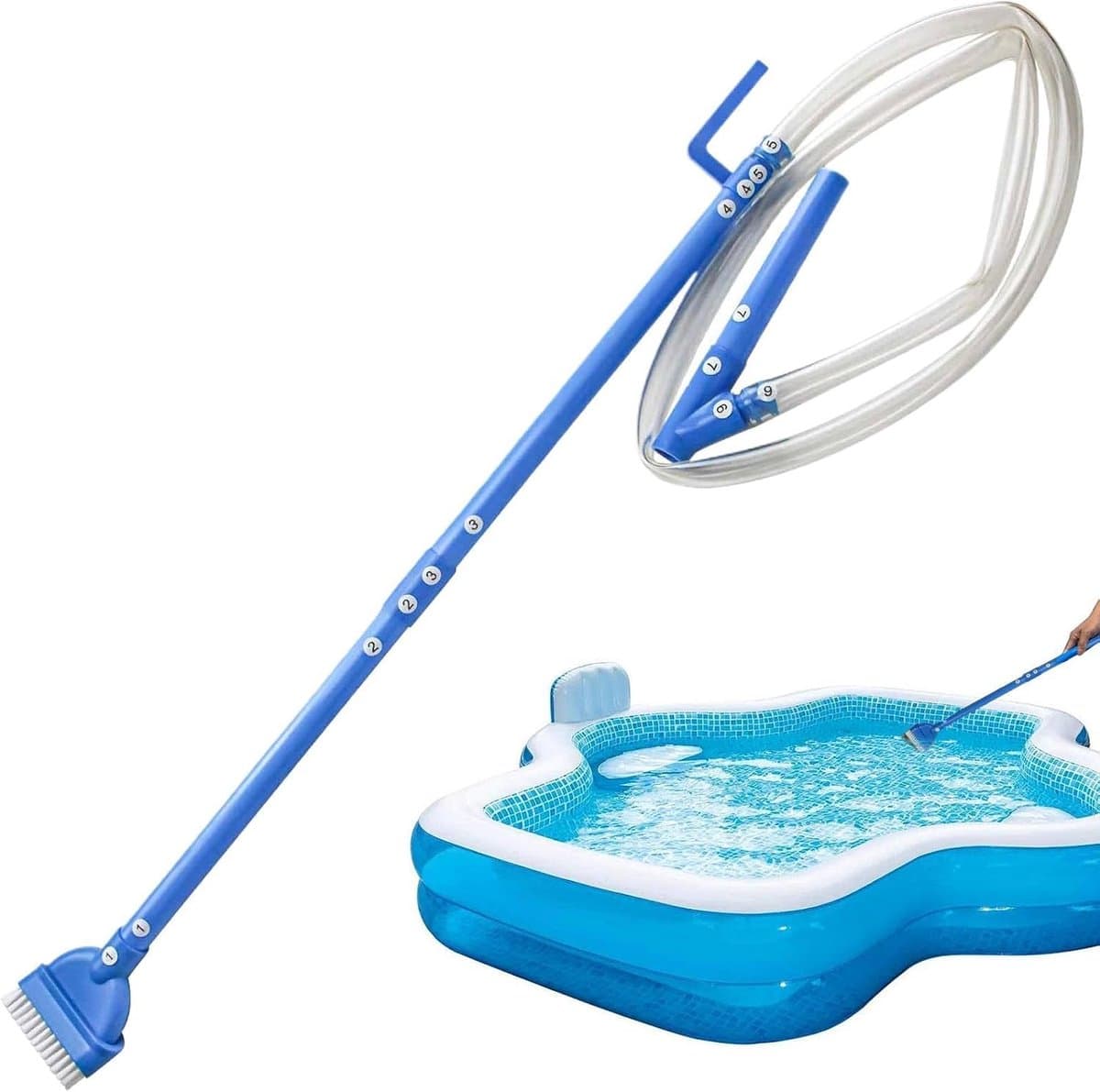 Draadloze Zwembadreiniger - Handzwembadstofzuiger - Zwembad Schoonmaken - Telescopische Handgreep - 87 cm - Grijs