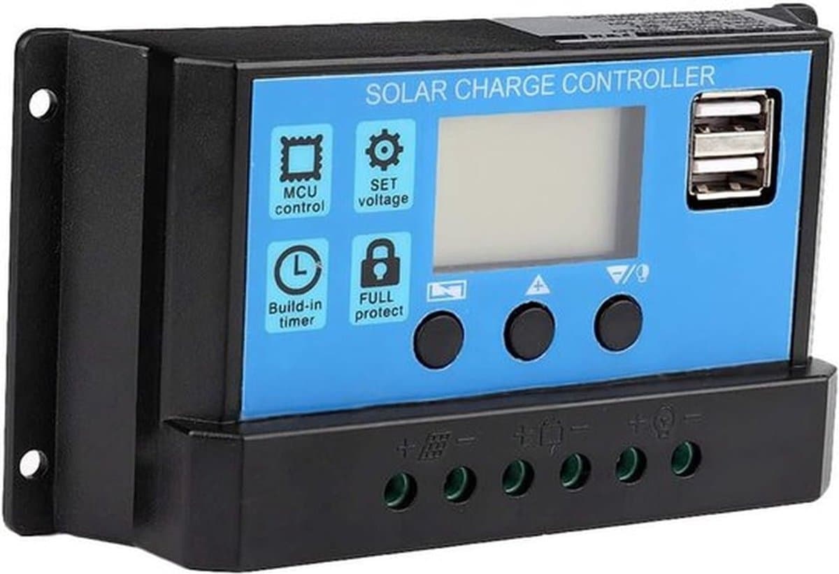 60A 50A 40A 30A 20A 10A 12V 24V Auto Zonne-energie Laadregelaar PWM Controller (50A)