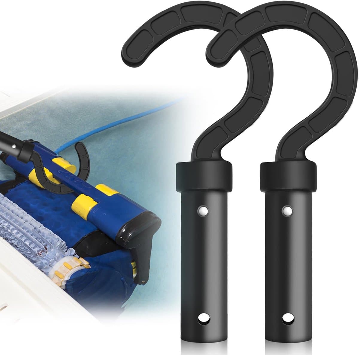 Dailygoods- Poolhaken 2 Stuks - Kunststof - Accessoires voor Robot Zwembadreinigers - Slijtvast - Draagvermogen - Geschikt voor Telescopische Palen - Zwembadhaak