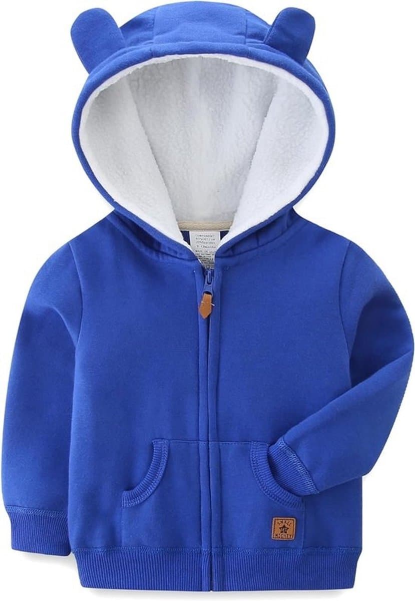 Schattige Baby Jack met Capuchon en Oortjes - Katoenen Vest met Rits voor Newborns (3-24 Maanden)