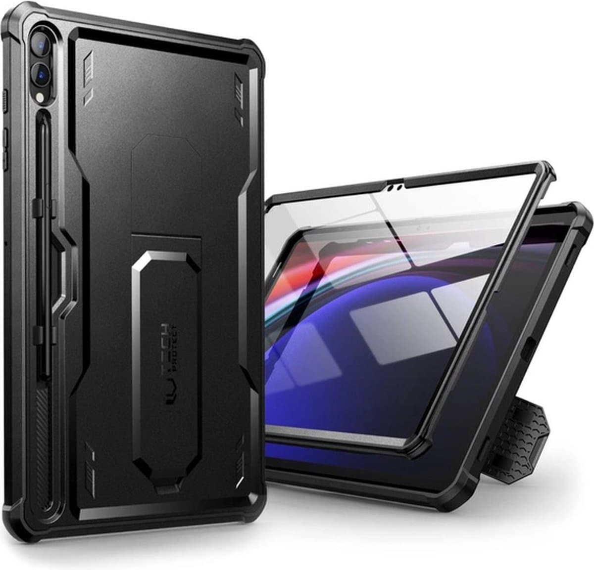Tech-Protect - Tablet hoes geschikt voor Samsung Galaxy Tab S9 Plus - Met Pencil Houder - Kevlar Pro Case - Zwart