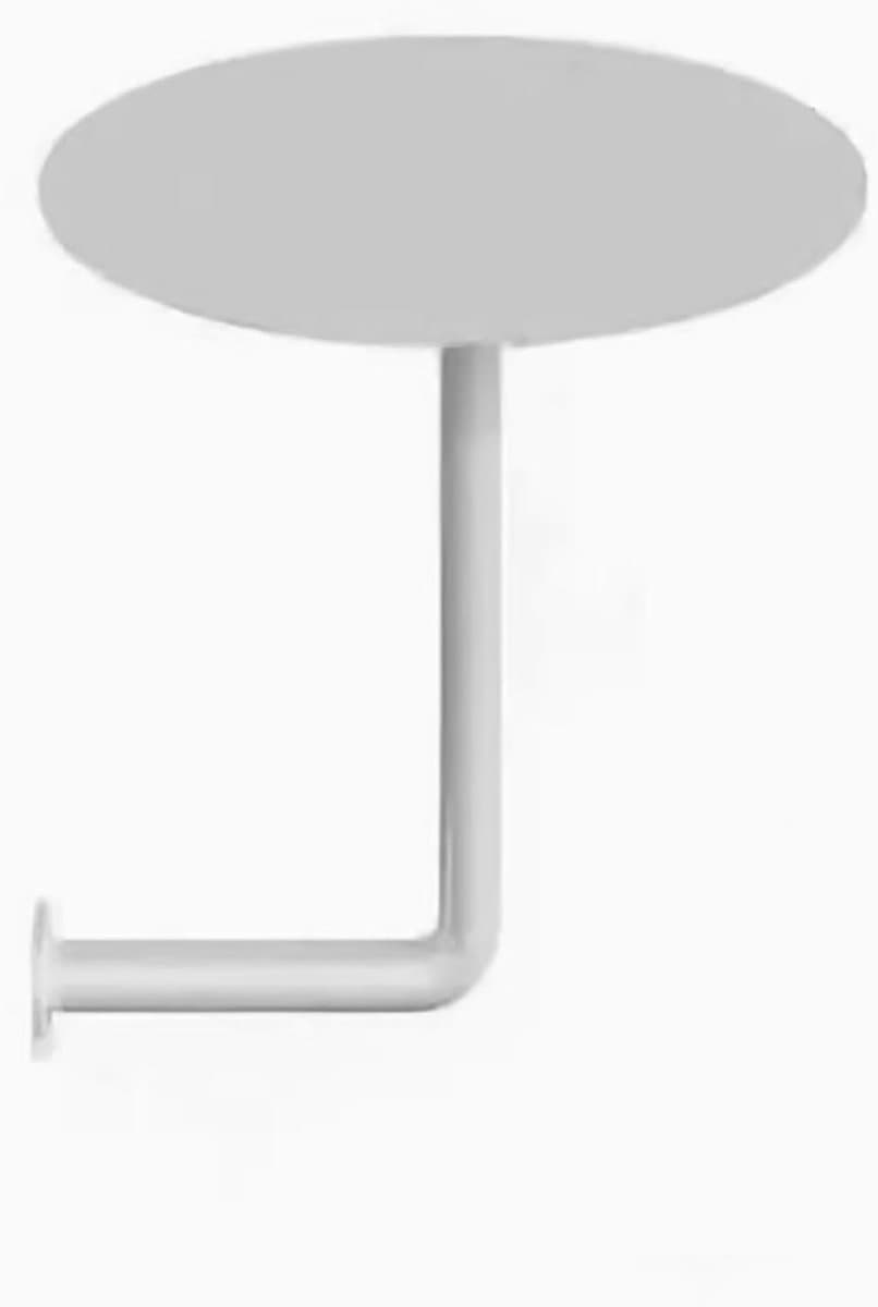 Wandtafel met dienblad - Bijzettafel rond - Kleine ruimtes - Stevige koolstofstaal - Diameter 35cm - Beige
