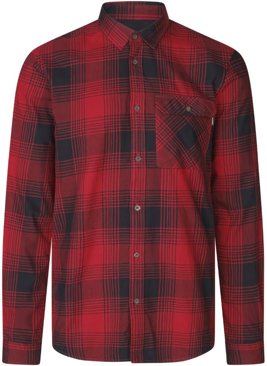 Seeland Glen Flanellen Hemd Jacht Hemd Scandinavisch Hemd Outdoor Hemd Lange Mouwen Hemd Red Check Maat -XL