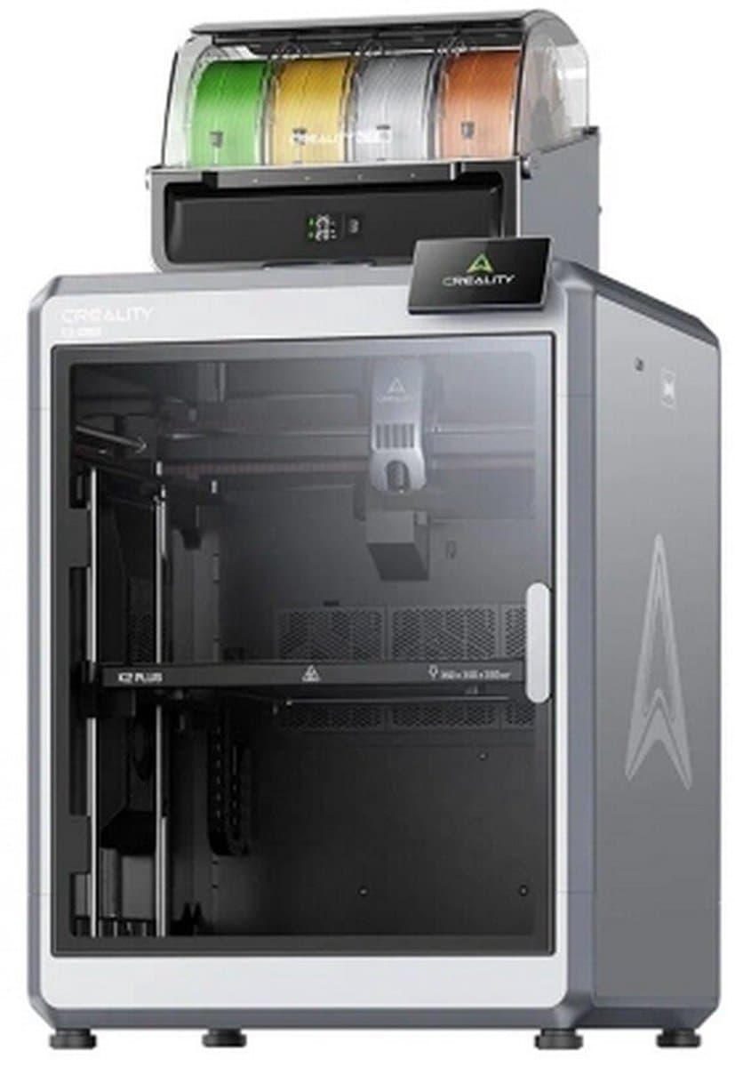 Creality K2 Plus Combo 3D printer with CFS, 600 mm/s, multicolor printing, Apus extruder, tilt detection, FOC-locked loop motors, active chamber heater, 350 x 350 x 350 mm