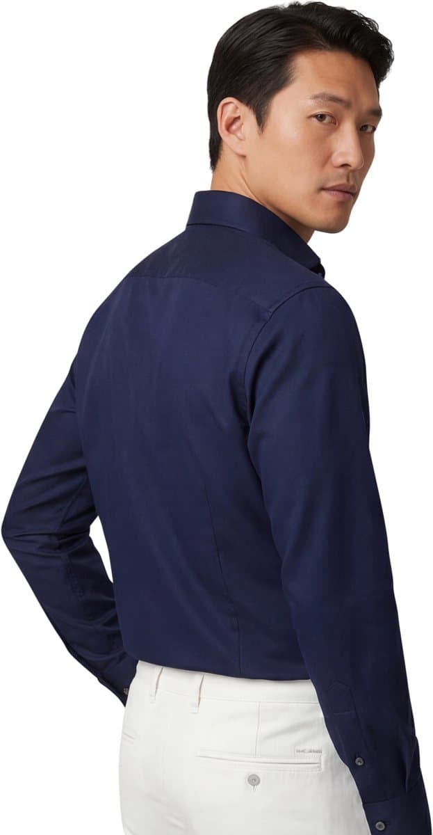 Overhemd Eton Slim Fit donkerblauw effen