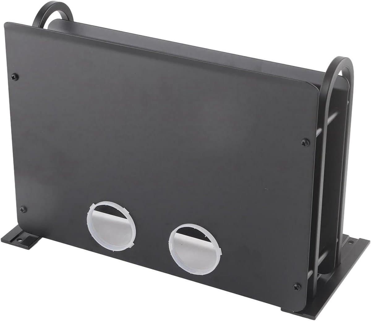Routerplank Dubbellaags - Wandplank Media - Media Apparaten Opbergen - Aluminium Constructie - 30x26x12 cm - Zwart