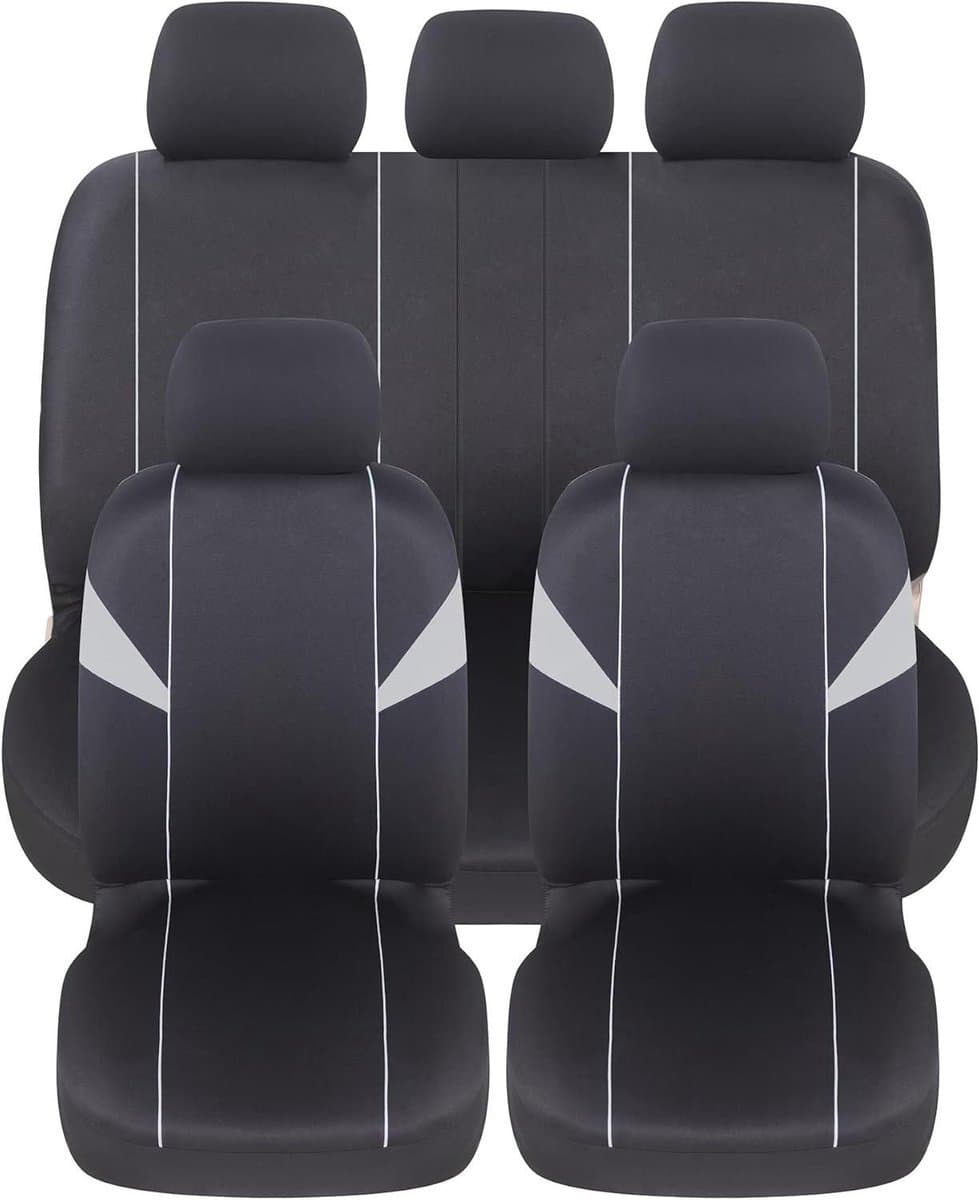 Stoelhoezen Set - Auto Bekleding - Interieur Beschermen - Universele Pasvorm - 9 Delig - Grijs