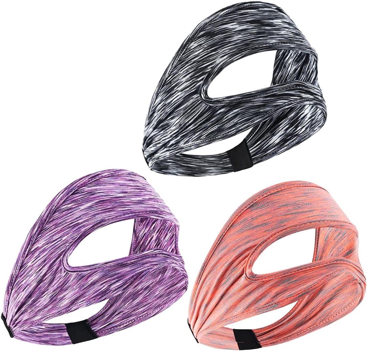 3 Stuks Ademend Oogmasker Wasbaar Zweetband voor VR Bril, Geschikt voor Oculus Quest 2 en HTC Vive