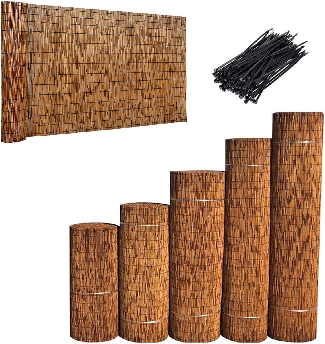 Bamboe Hek Rol - Tuinscherm Privacy - Buitenruimte Aankleden - Handgeweven Natuurlijk Materiaal - 50 x 100 cm - Natuurlijk