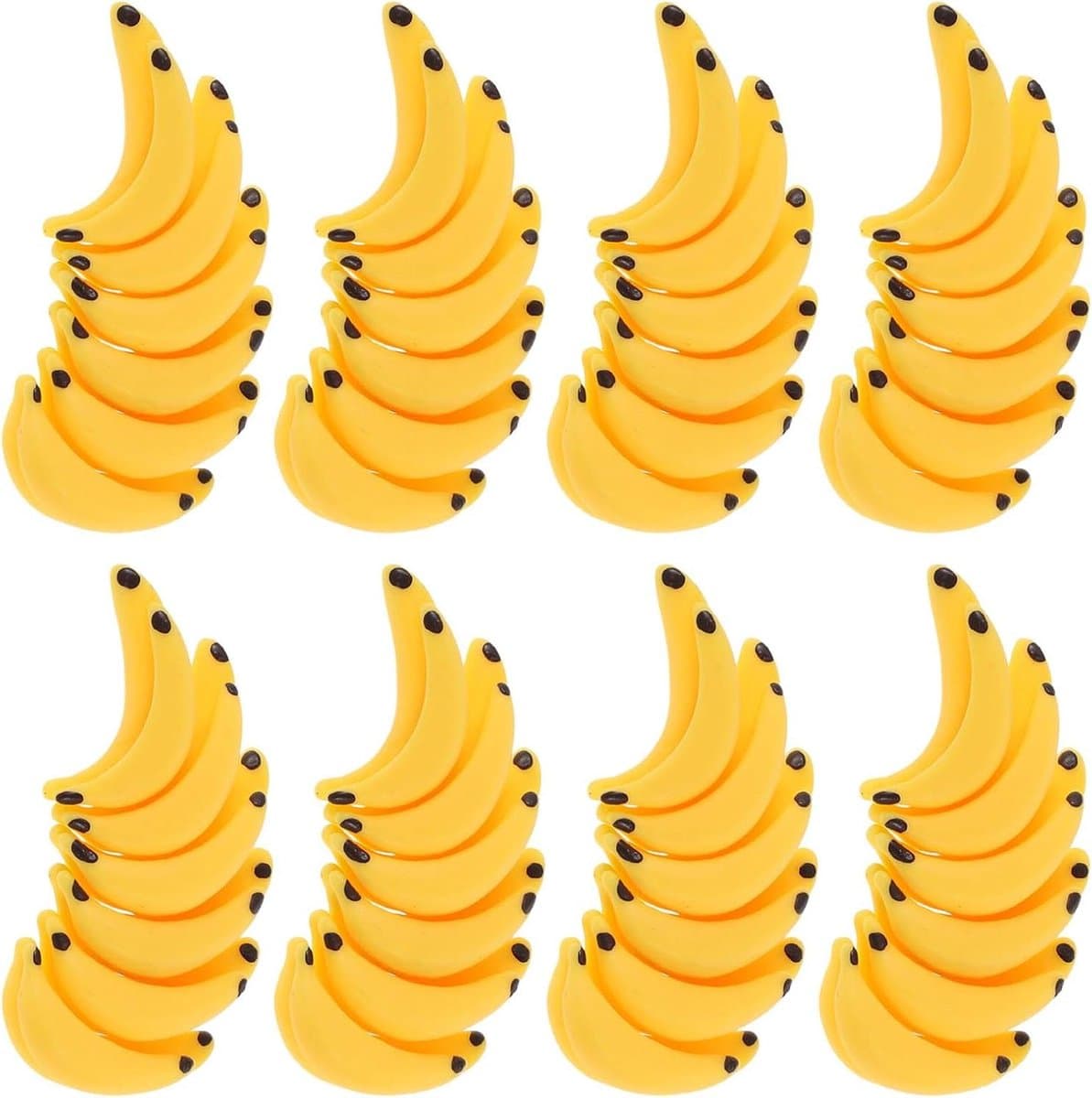 Miniatuur Bananen - Nep Fruit - Scène Decoratie - Levensechte Details - 100 Stuks - Geel