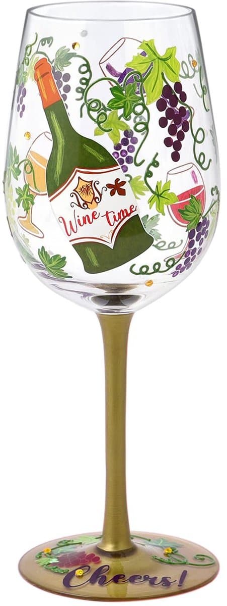 Store_8 - Handgeschilderd Wijnglas - Druiven Cocktailglazen - Verjaardag Cadeau - 15oz - Perfect voor Wijnliefhebbers - Herbruikbaar - Uniek Design