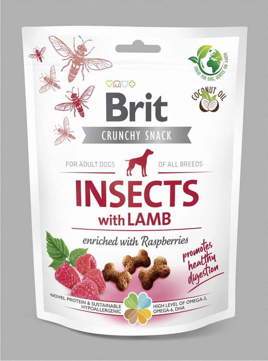 Brit Dog Crunchy Cracker 200 g - Hondensnacks - Insecten&Lam