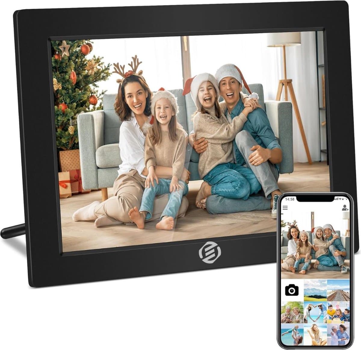 Equivera Digitale Fotolijst - Digitale Fotolijsten - Digitale Fotolijst met WiFi - Digitale Fotokader - Digitale Fotolijsten met WiFi - Fotokader - Leuk voor in huis!