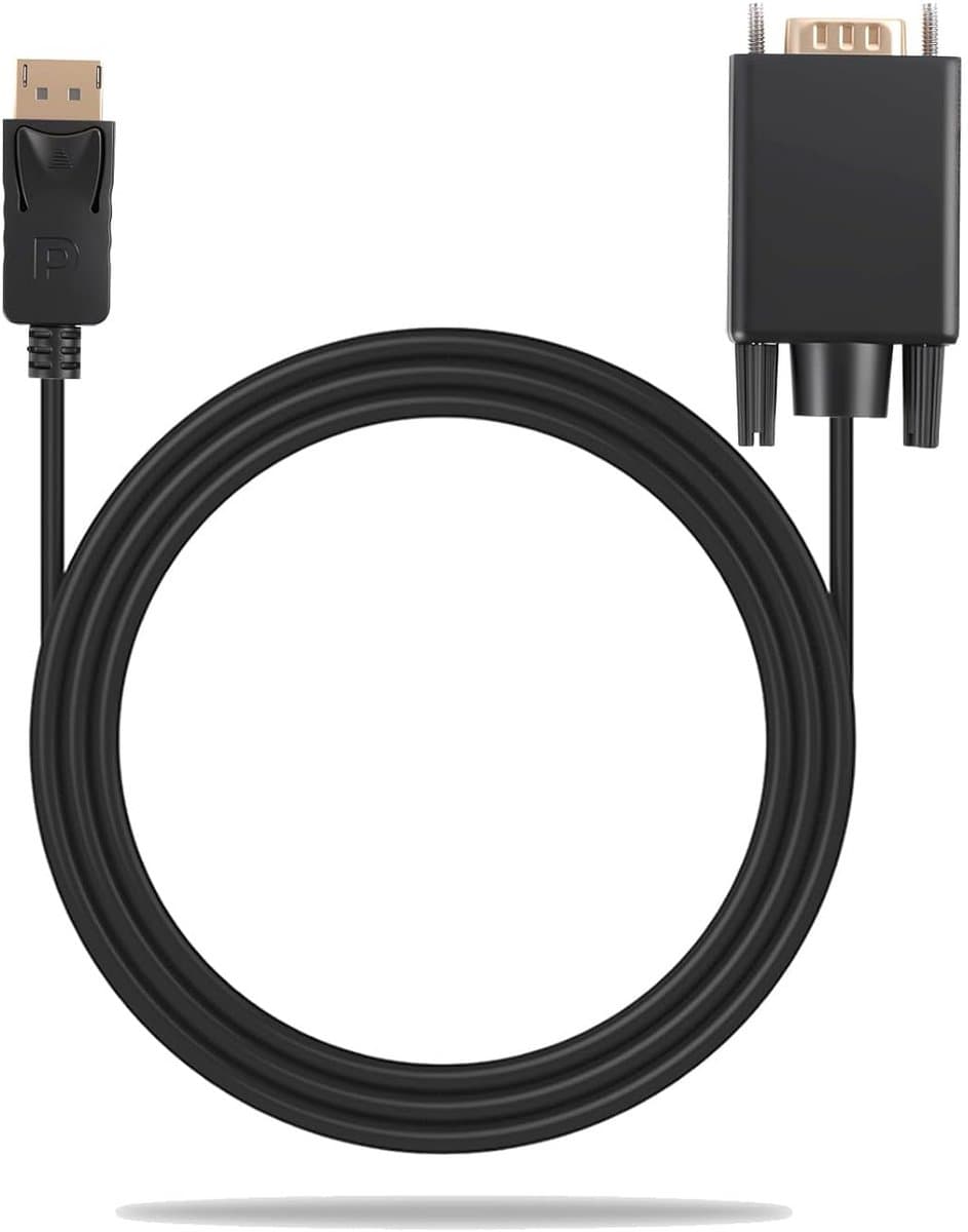 1,8m One-Way DisplayPort naar VGA Kabel voor Full HD 1080p Laptop en PC naar Monitor Projector
