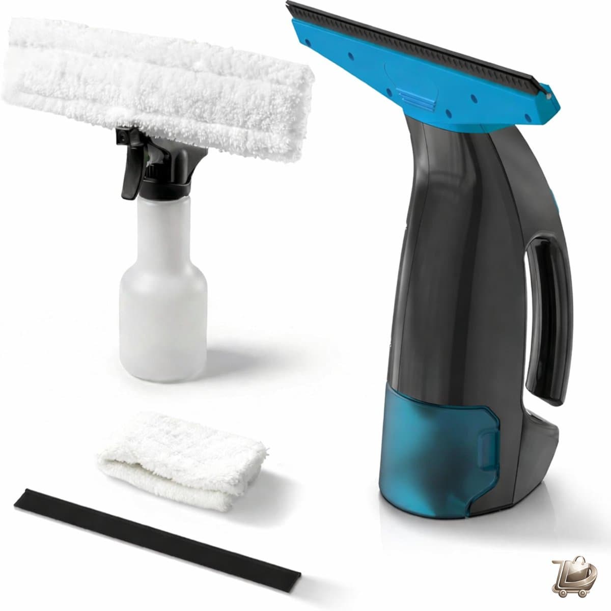 Raamreiniger Set met Accu Elektrische Raamwisser met 45 Min Accuduur 28 cm Trekker & 200 ml Watertank Draadloze Ruitenreiniger voor Ramen, Tegels en Spiegels