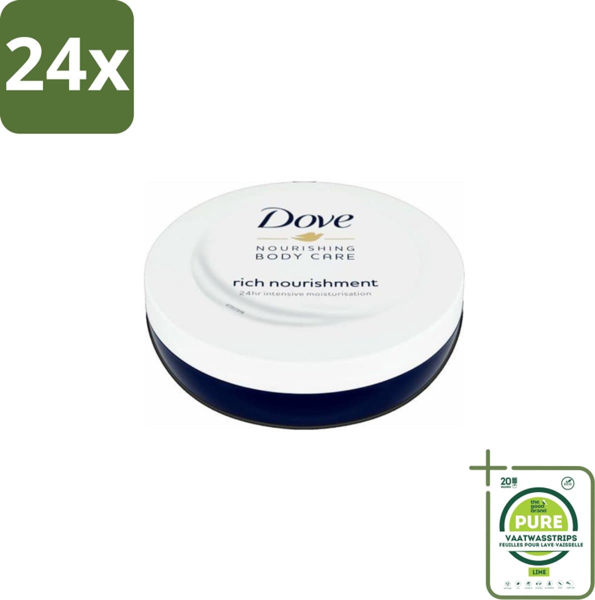 Dove – Bodycrème – Voedende Crème – 150 ml - Voordeelverpakking - 24 stuks - Voedende crème - Huid verzorging