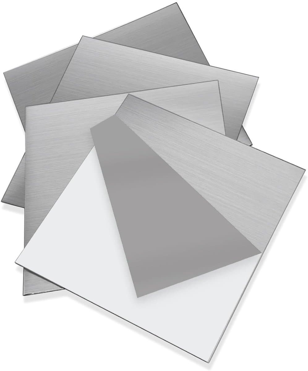 Set van 4 RVS Plaat 304 - 15x15 cm, Dikte 0.5 mm - Vierkante Metaalplaat voor Koken, Ambachten en Hobby