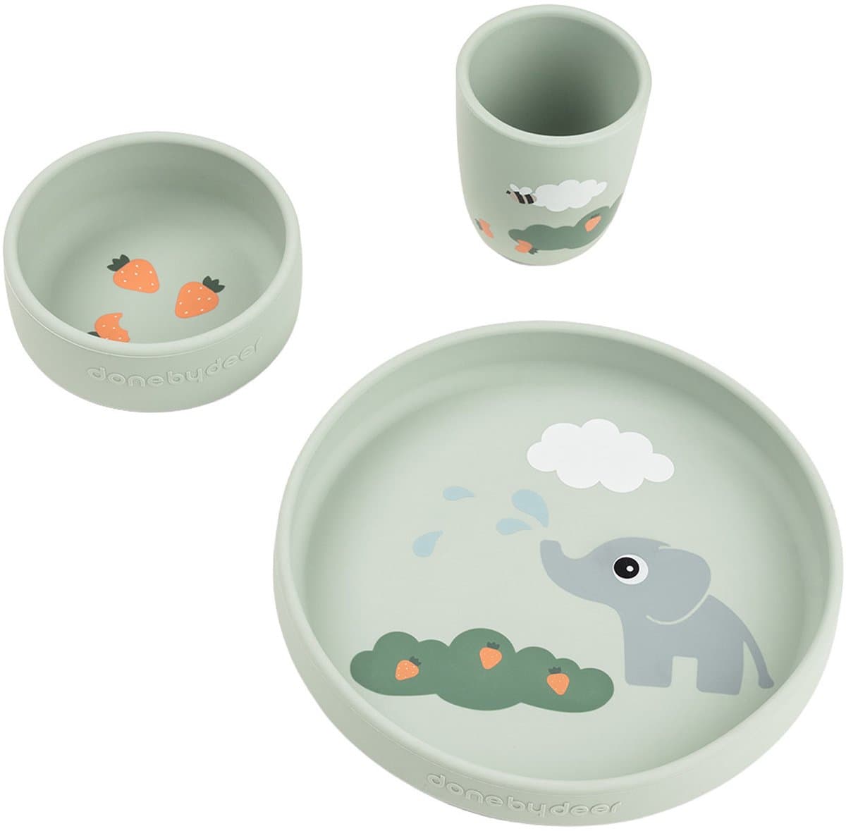 Done By Deer Elphee Stick&Stay Dinerset - Green
