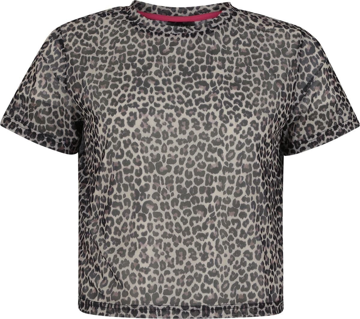 Pussy Deluxe Leo Mesh Cropped Dames T-shirt - meerkleurig - M