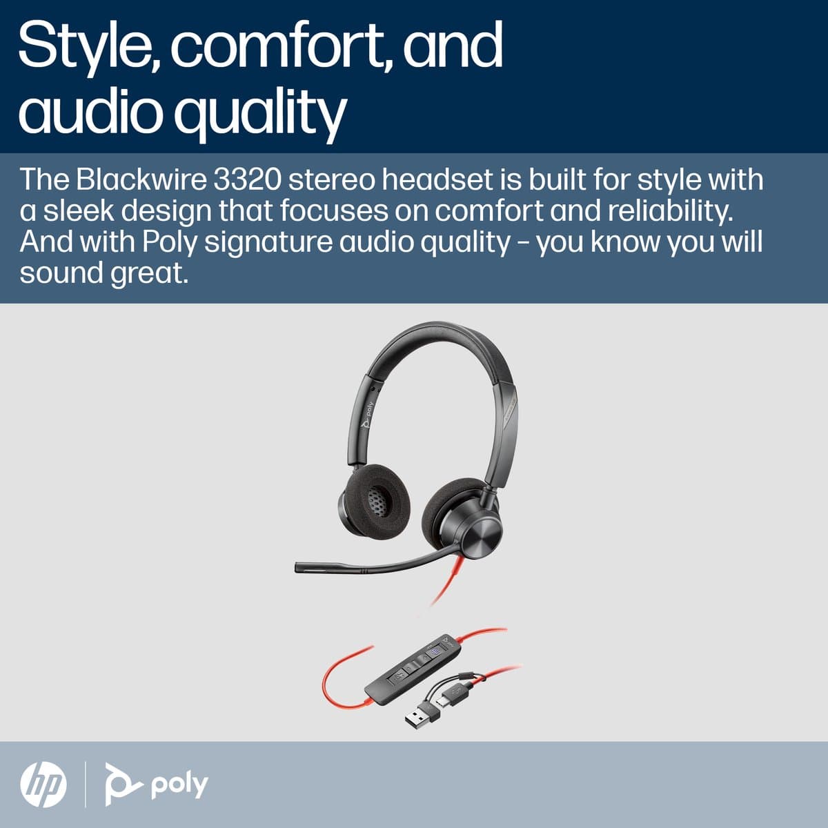 Poly Blackwire 3320 MS Bedrade Office Headset