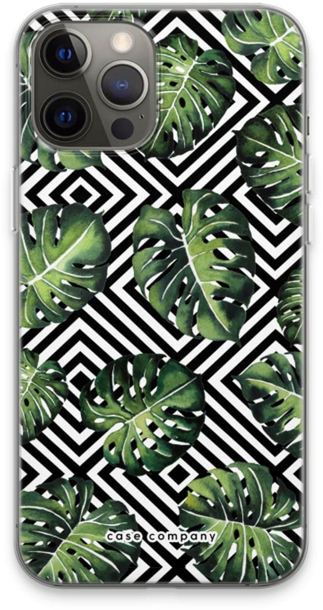 Case Company® - Hoesje geschikt voor iPhone 13 Pro Max hoesje - Geometrische jungle - Soft Cover Telefoonhoesje - Bescherming aan alle Kanten en Schermrand