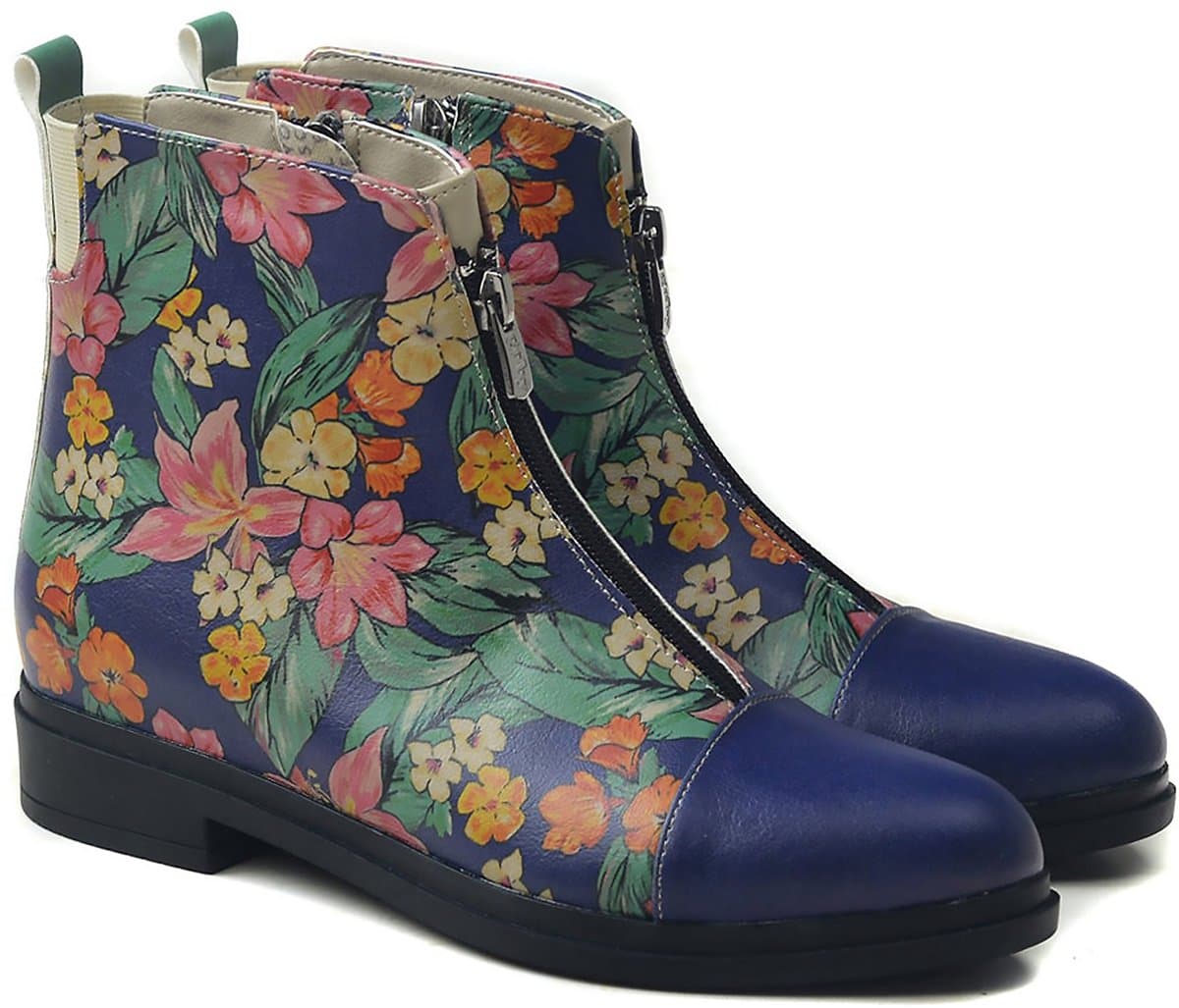 Goby Flora Bloom – Dames Enkellaars – Vegan – Handgemaakt – Maat 36
