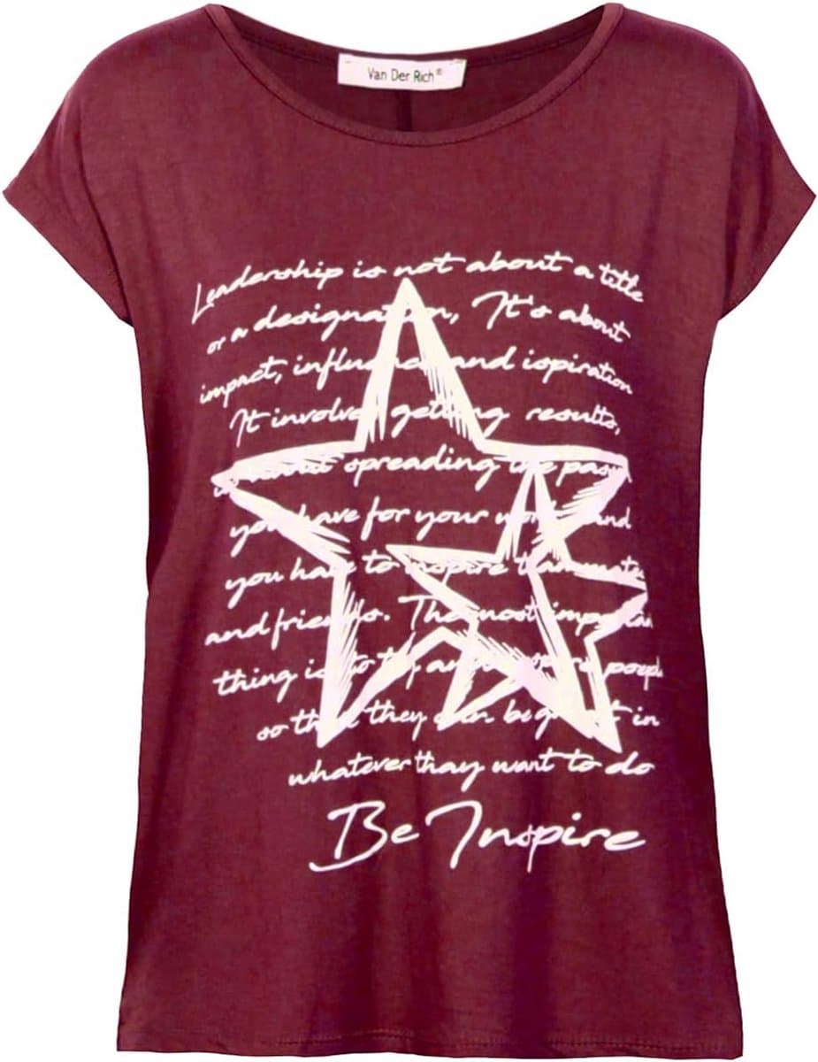 Dames T-shirt met Print Ronde Hals Korte Mouwen Comfortabele Viscose