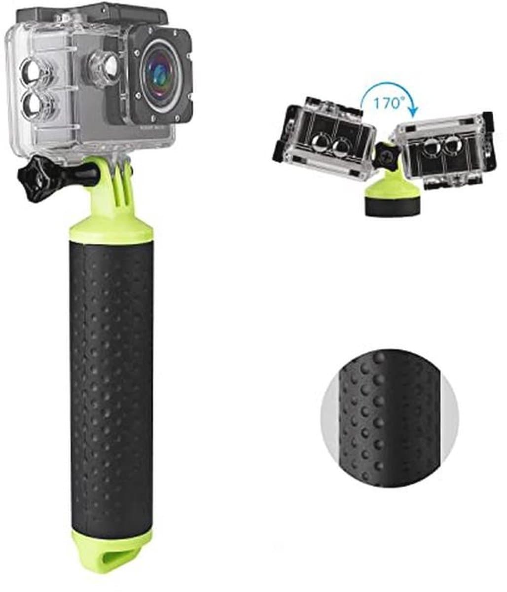 Waterproof Handle Monopod for Swimmer Selfies and Action Cameras