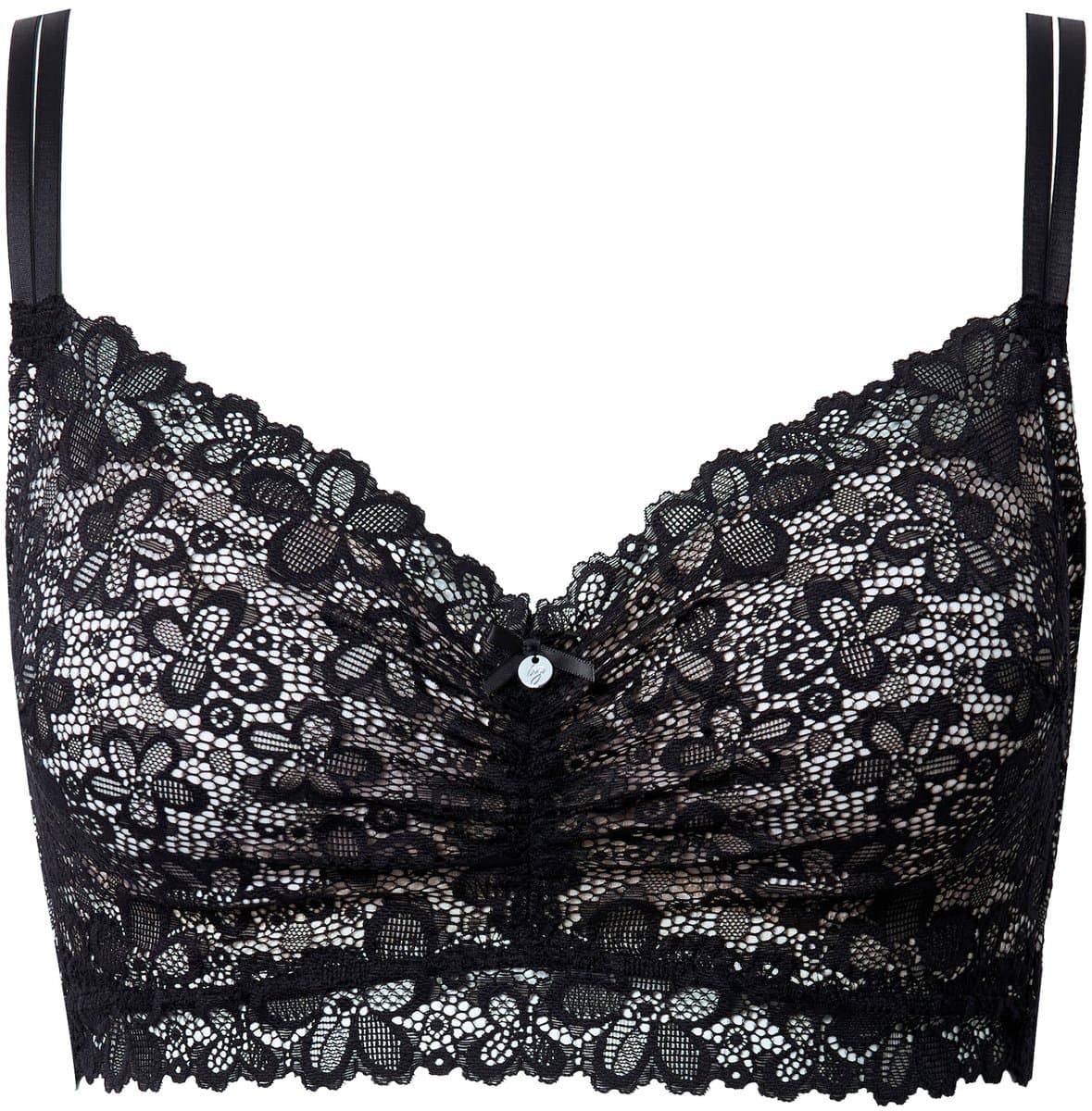 TruYou - Dames - TRUYOU bralette kant zachte cups zonder beugel - Zwart - Maat 100B