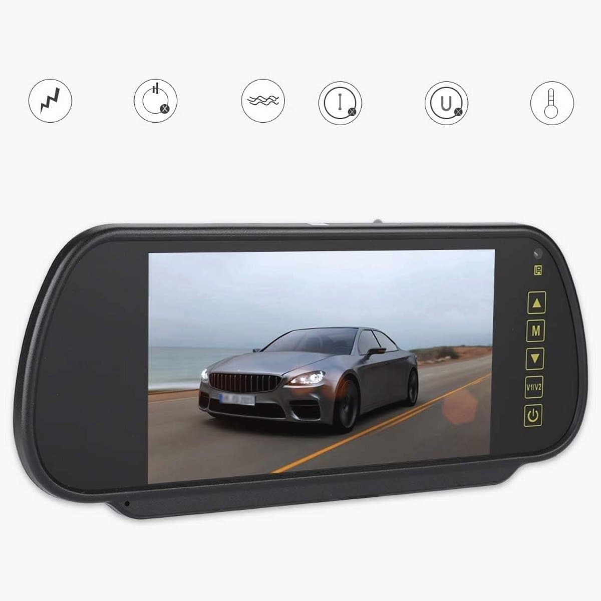 7 Inch Auto Achteruitkijkspiegel LCD met Anti-Verblindende Camera en Breed Spanningsontwerp