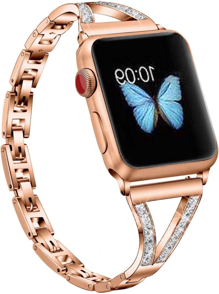 Cosensi - Horlogebandje vervangingsband voor Apple Watch serie 7 41mm dames - Compatibel met iWatch SE 6/5/4 - Roze siliconen bandje met gesp - Stijlvol en duurzaam - Gemakkelijk te verwisselen - 41mm 40mm 38mm