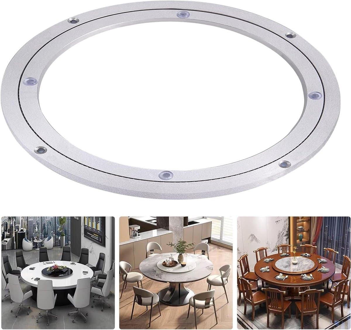 Draaitafel met aluminiumlegering, zware lagers, ronde draaitafel voor restaurant, eettafel, taartdecoratie, tv-monitorstandaard [10 inch * H8,5 mm]