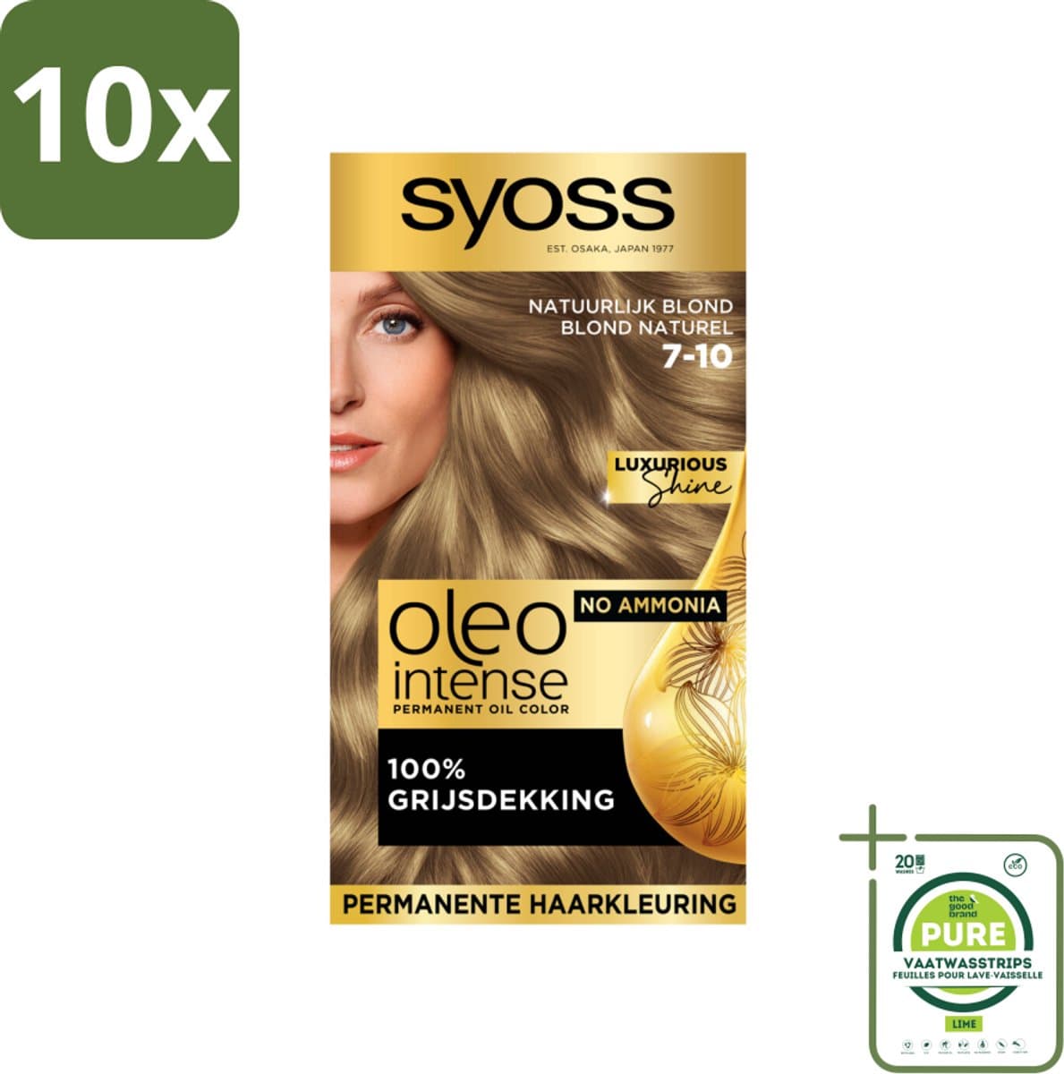 Syoss Oleo Intense - Haarverf - 7-10 - Natuurlijk Blond - 115ml x 10