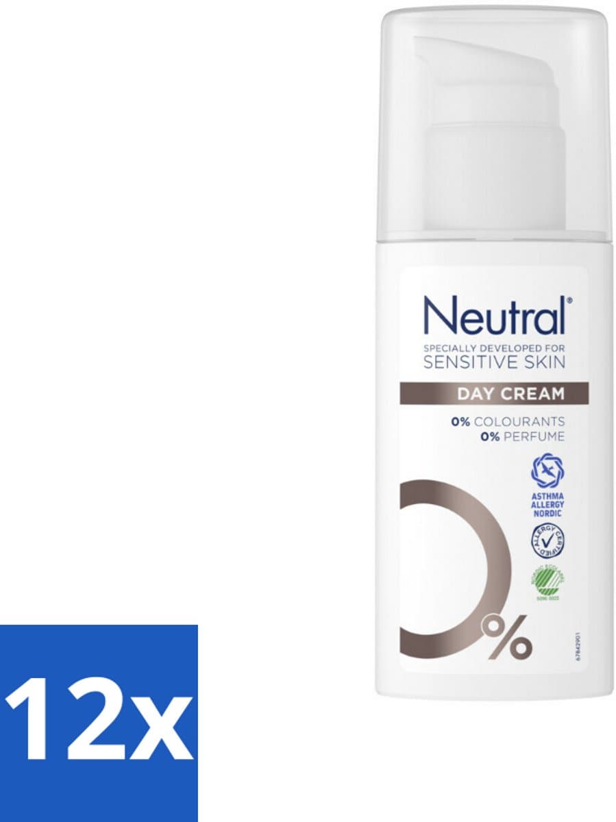 Neutral - Dagcrème - Gevoelige huid - Parfumvrij - 50 ml - Voordeelverpakking - 12 stuks