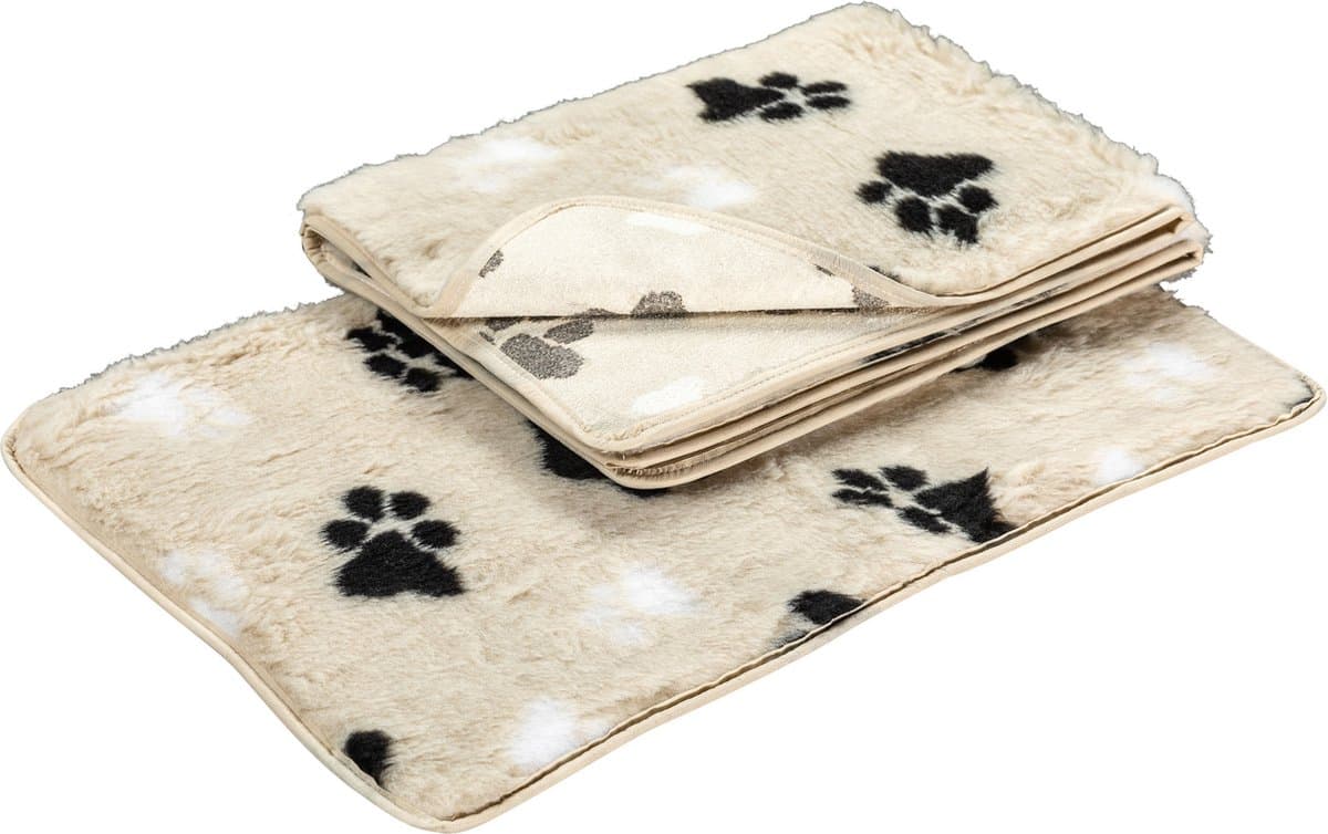 Hundos Vetbed met voetprint Maat S 72x48 cm Beige
